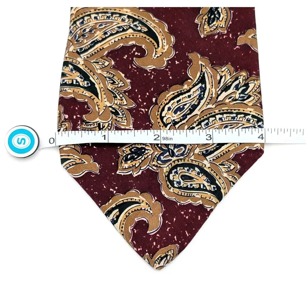 Vintage 90s Tommy Hilfiger Silk Tie Paisley Y2K Preppy Retro Maximalist Eclectic